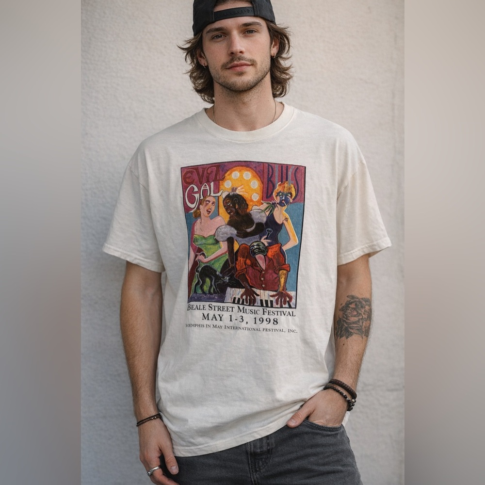 Vintage 1998 Beale Street Music Festival Tee Hanes Beefy-T XL